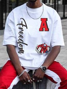 Футболка мужская с принтом повседневная S Белая