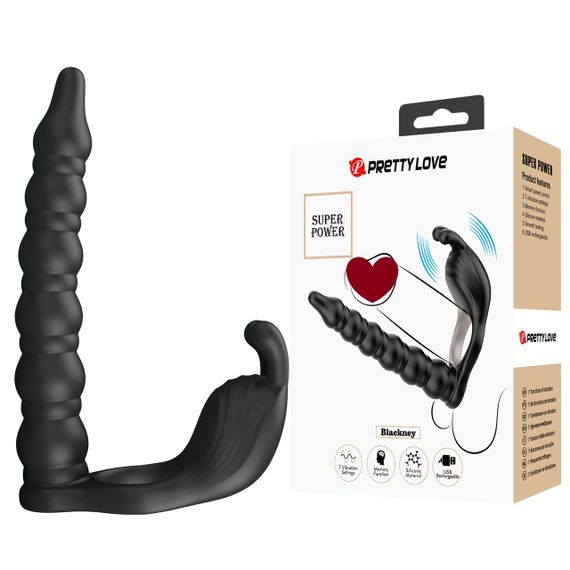 Насадка на член для подвійного проникнення - Pretty Love Blackney Vibrating Enhacer Black sexstyle