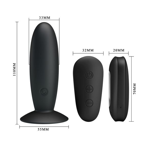 Анальна пробка з вібрацією MR Play Super Rower Remote Control Vibrating Anal Plug, чорна | Зображення 3