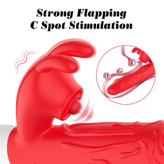 Вібратор B-Series Silicone Vibrator, силіконовий, 10 thrusting and7 Flapping Sex Aura | Зображення 8