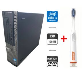 ПК Dell OptiPlex 990 Desktop / Intel Core i5-2500 (4 ядра по 3.3 -3.7 GHz) / 8 GB DDR3 / 128 GB SSD / Intel HD Graphics 2000 / DVD-ROM б/в + Подарунок Розумна інтерактивна зубна щітка Colgate Connect M1 / Bluetooth