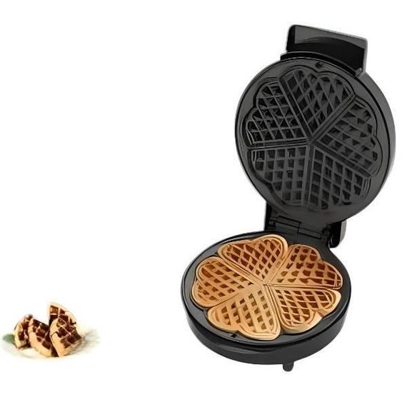 Електро вафельниця для бельгійських вафель у формі серця RAF 2224 Чорна