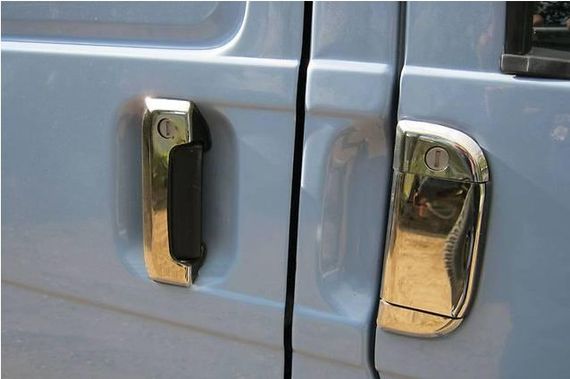 Накладки на ручки (7 частин, нерж) OmsaLine - Італійська нержавійка для Volkswagen T4 Caravelle/Multivan | Зображення 1