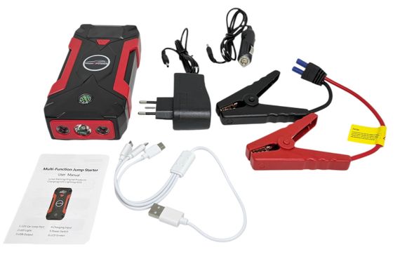 Пусковий пристрій для авто Jump Starter 12V 600A з USB і Type-C, бустер для запуску автомобіля, портативний power bank | Зображення 1