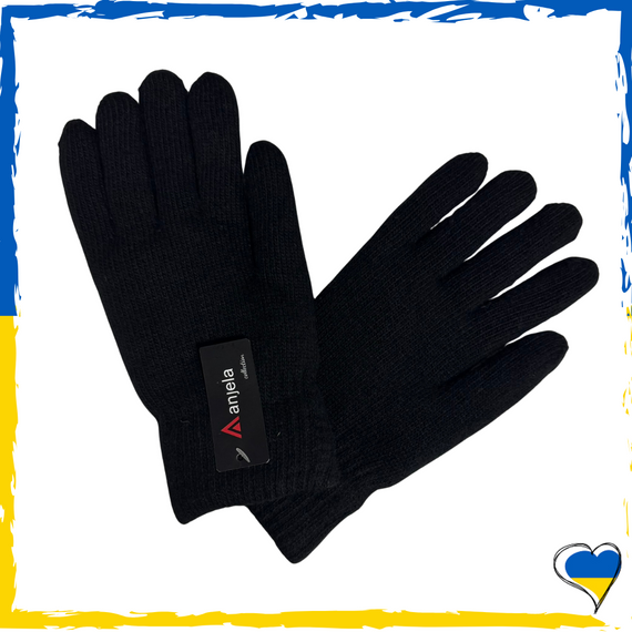 Рукавиці зимові в чорному кольорі з флісовим начосом чоловічі