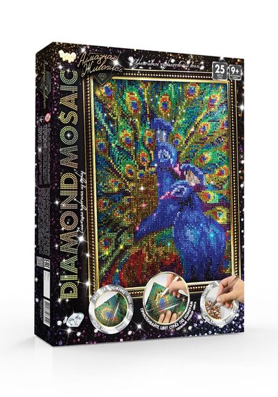 Креативна творчість "Діамантовий живопис. DIAMOND MOSAIC" DM-02 Danko Toys Пава Вид 3