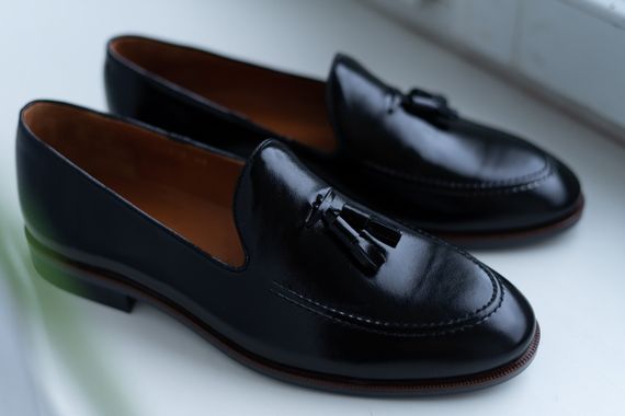 Мужские лоферы из лакированной кожи 39 размер | Зображення 1