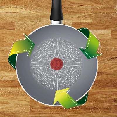 Сковорода Tefal ВОК Halo 28 см, алюміній, бакеліт, сірий (C3121953) | Зображення 3