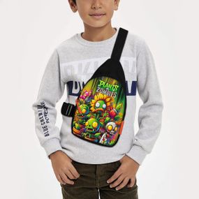 Сумка через плече дитяча Рослини проти зомбі 29х17 см сумка слінг для хлопчика (02149)