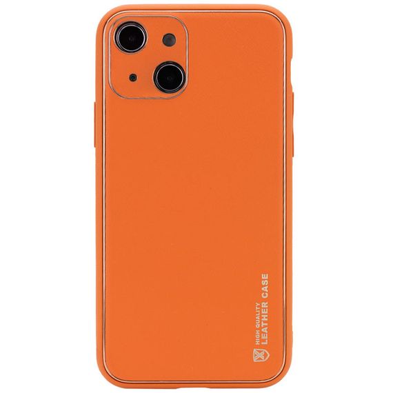 Кожаный чехол Xshield для Apple iPhone 14 (6.1") Оранжевый / Apricot