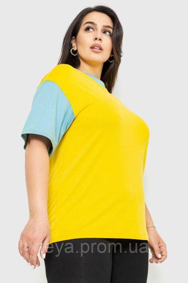 Футболка жіноча батал колір жовто-блакитний розмір XXL-XXXL FA_007140 | Зображення 2