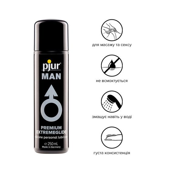 Густий силіконовий лубрикант pjur MAN Premium Extremeglide із тривалим ефектом, економна, 250 мл | Зображення 1