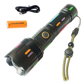 Ліхтар ручний з флуоресцентним покриттям G671/G25, PM30-TG, zoom, Power Bank, АКБ 26650/3xAAA, ЗП Type-C