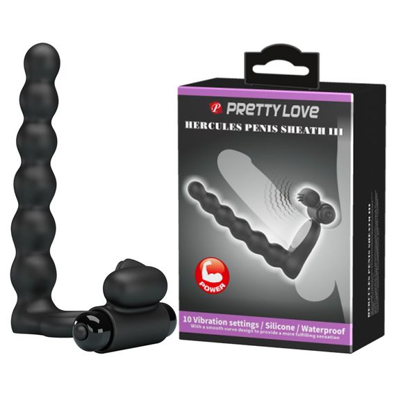 Насадка на член - Pretty Love Hercules Penis Sheath III Black Sex Aura