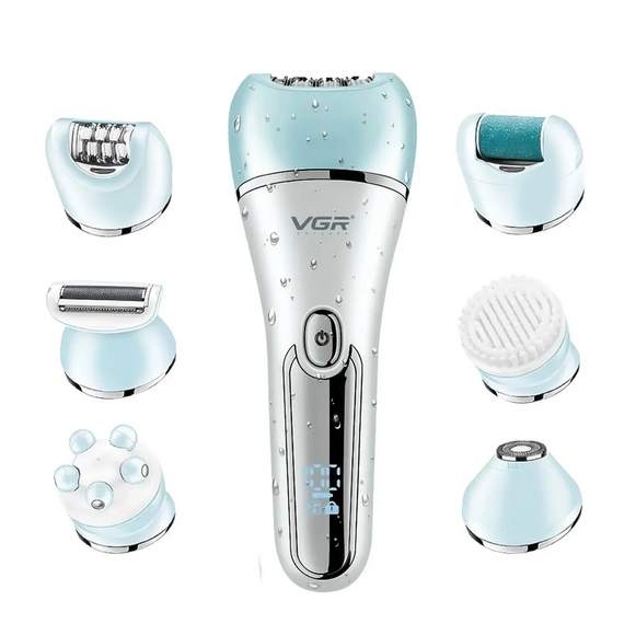 Беспроводной эпилятор для лица и тела для женщин 6 в 1 домашний триммер для волос USB VGR HP-V-733-BL | Зображення 1