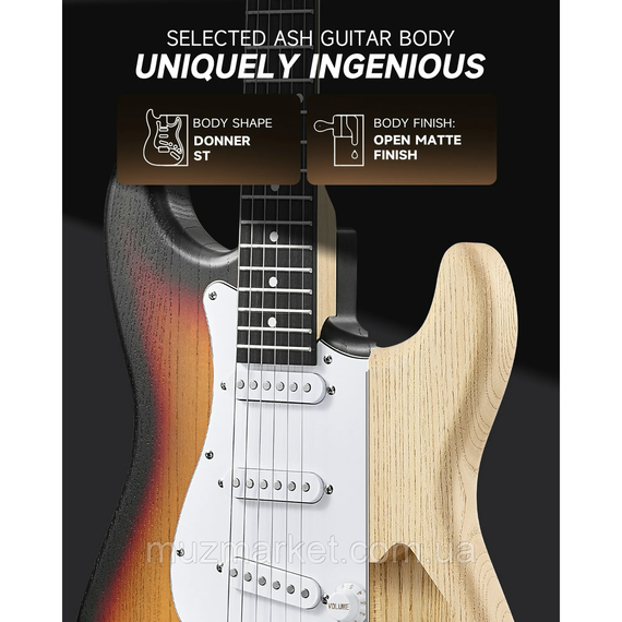 Електрогітара DONNER DST-80 Sunburst - (Комплект) | Зображення 4