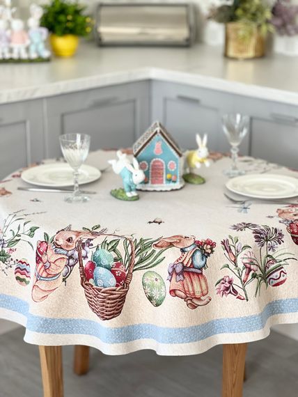 Скатертина гобеленова EASTER BEE Limaso, Ø140, Кругла, Великодній, Без люрексу, 75% поліестер, 22% бавовна, 3% акрил, Гобелен | Зображення 2