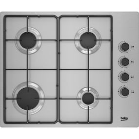 Варильна поверхня газова Beko HIGG64123SX - 60см/4 конфорки/емаль/газ-контроль/нержавіюча сталь (HIGG64123SX)
