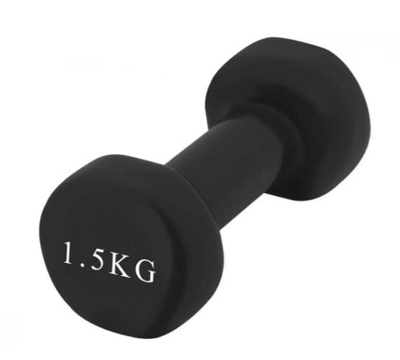 Гантель вінілова PowerPlay 1,5 кг PP_4121 Чорна 1 шт (PP_4121_1,5kg)