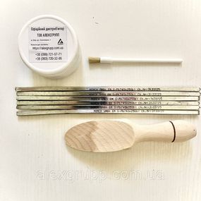 Набір для лудіння Паста Wurth 100g, Олов'яні стрижні Monch 6шт, лопатка