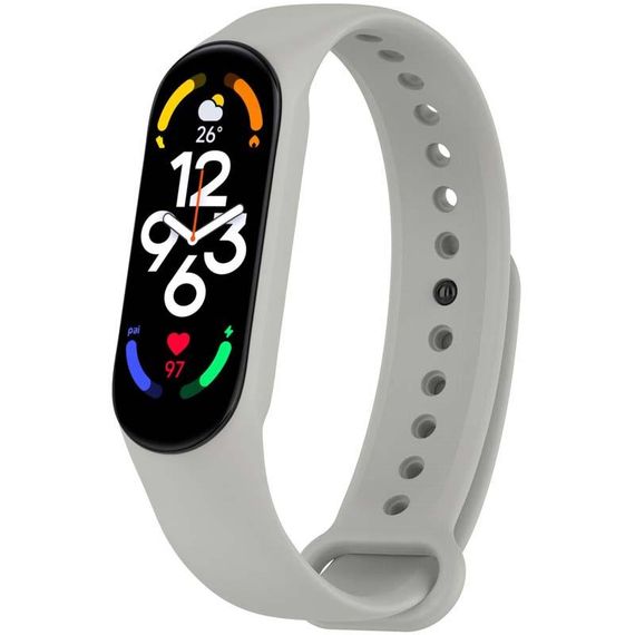 Силиконовый ремешок для Xiaomi Mi Band 7/6/5/4/3 Серый / Light Grey