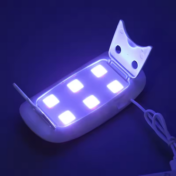Мінілампа для нігтів F2 6W USB портативна UV/LED для гель-лаку | Зображення 1