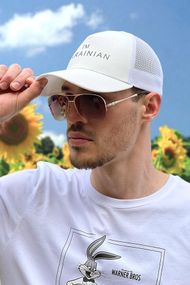 Мужская бейсболка-тракер «I`m Ukrainian» (1392-1) белый