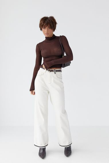 Напівпрозорий гольф у сітку - коричневий цвет, M (є розміри) | Зображення 2