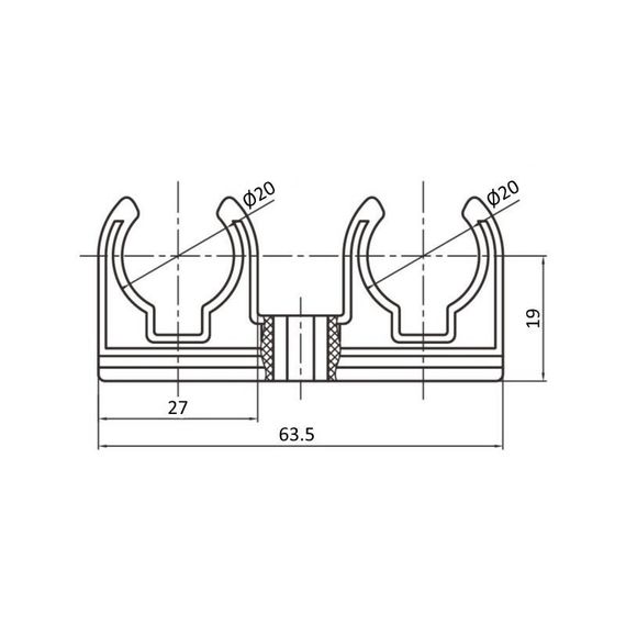 Крепеж PPR Blue Ocean 20 двойной | Зображення 1