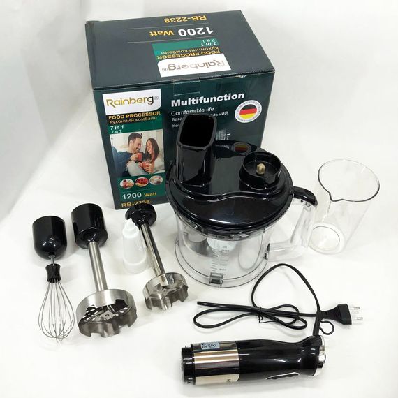 Многофункциональный погружной мульти блендер 4в1 Rainberg RB-2238 измельчитель 1200 XE-783 Вт, мощный | Зображення 6
