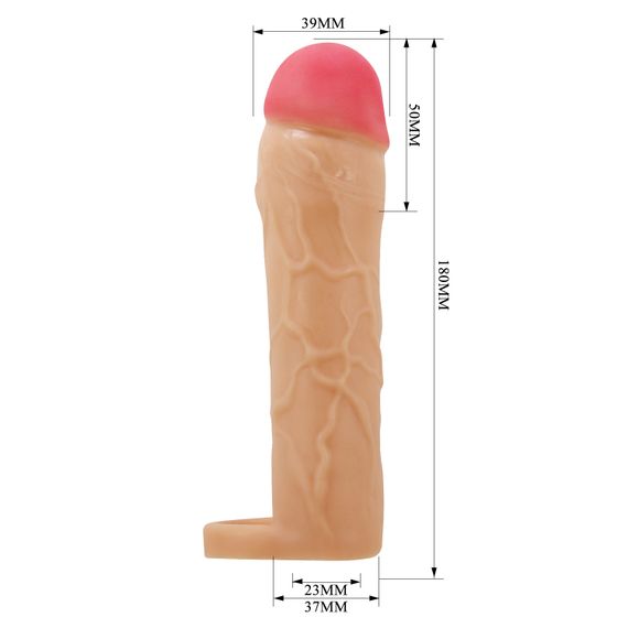 Насадка на член - Pretty Love Hani Penis Extender +2" Flesh | Зображення 7