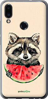 Чохол на Meizu Note 9 Єнотик з кавуном "4605t-1689-2448"