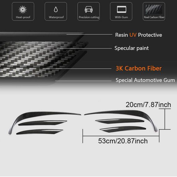 Накладки на передній бампер V1 (для E43 AMG 2016-2019, Карбон) для Mercedes E-сlass W213 рр | Зображення 5