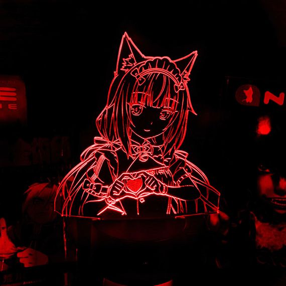 Акриловый светильник-ночник Nekopara красный tty-n001887