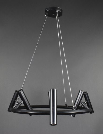 Люстра світлодіодна підвісна LED світильник для квартири на стелю лед 27743 Чорний 40-150х60х60 см. | Зображення 2