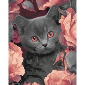 Картина по номерам "Серый котик" 11563-AC 40х50 см