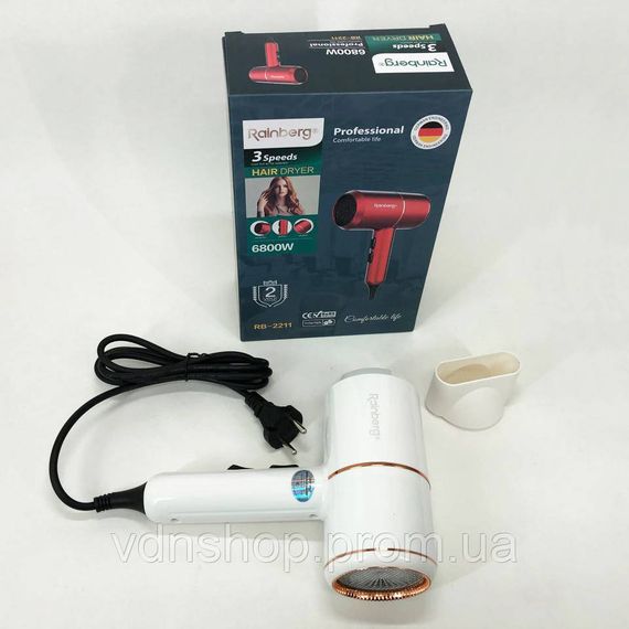 Фен для укладки волос унивесальный, Мощный фен для быстрой укладки волос Мощный быстрой сушки DR-22