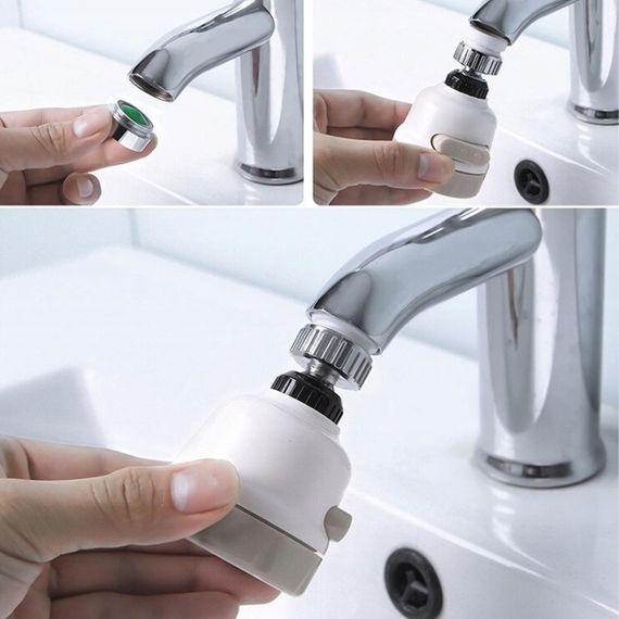 Поворотная насадка-аэратор на кран, 3 режима, Water Saver / Водосохраняющая насадка с поворотной головкой / | Зображення 5