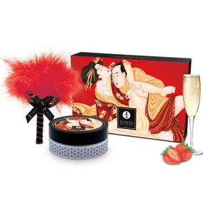 Смачна пудра для оральних пестощів Shunga Body Powder Sparkling Strawberry Wine, 75 г, аромат полуниці Sex Aura