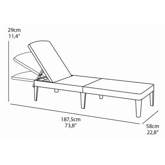 Шезлонг лежак розкладний пластиковий Keter (Кетер) Allibert Jaipur Sun lounger (17205843) Коричневий | Зображення 7
