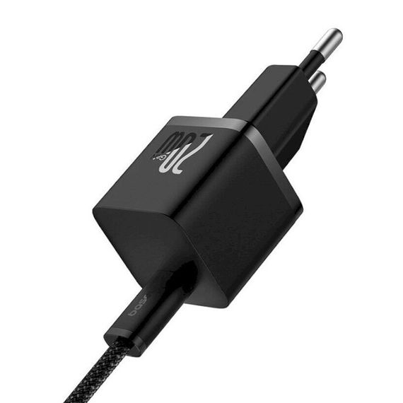 МЗП Baseus GaN5 Fast Charger (mini) PD20W (1USB-C) + кабель Type-C to Type-C (P10110900113) Cluster Black | Зображення 2