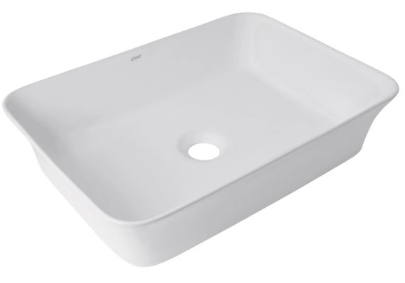 Раковина накладна Qtap Virgo 490х350х110 мм, White, прямокутна, без донного клапана QT18112261WN