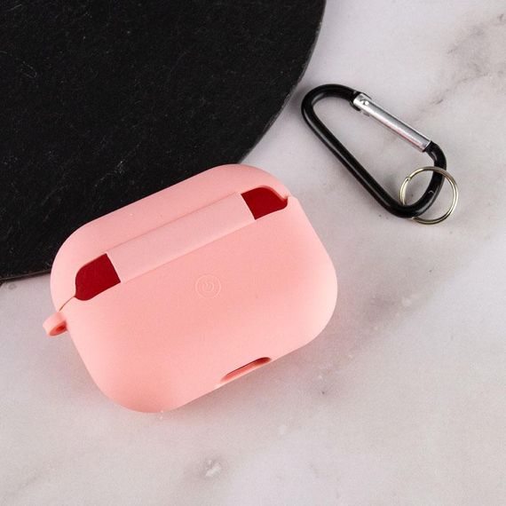 Силіконовий футляр з мікрофіброю для навушників Airpods Pro 3 Рожевий / Pink | Зображення 3