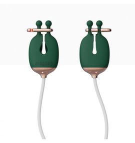 Зажимы для сосков с вибрацией Qingnan No.2 Vibrating Nipple Clamps Green Sex Aura