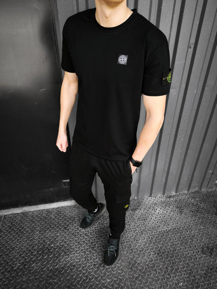 Чоловіча футболка Stone Island чорна | Зображення 1