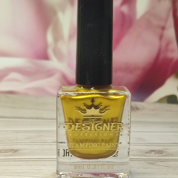 Лак-краска Designer №18 (Золотая) Stamping Paint 9 мл | Зображення 2
