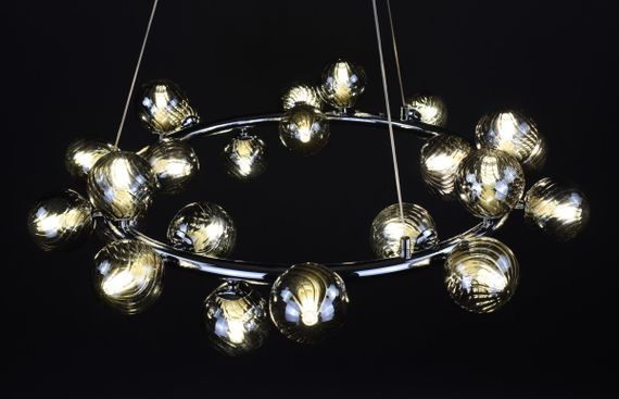 Люстра підвісна на 25 лампочок 27785 Хром 40-170х72х72 см. | Зображення 2