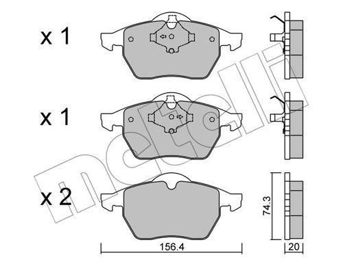 Колодки гальмівні передні Audi A4 94-01 VW Passat B5 96-00 22-0181-1 | Зображення 1