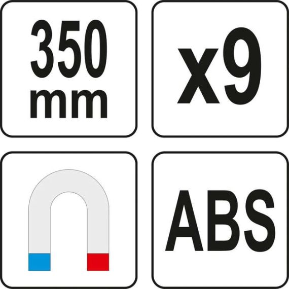 Рейка пластик магніт тримач для 9 інструментів 350х50х40 мм YATO YT-08354 | Зображення 3