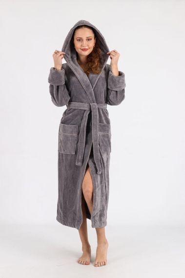 Жіночий халат Nusa 6890, сірий 2XL | Зображення 2